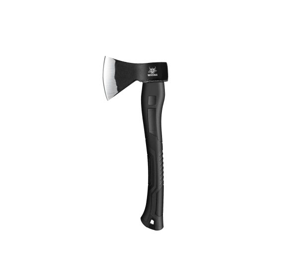 Throwing Axes and Tomahawks, 11.2 - inch Camping Hatchet Carbon Steel & Fiberglass Handle, with Anti-Slip & Shock Reduction for Axe Throwing, Camping, Kindling (3 Pack)