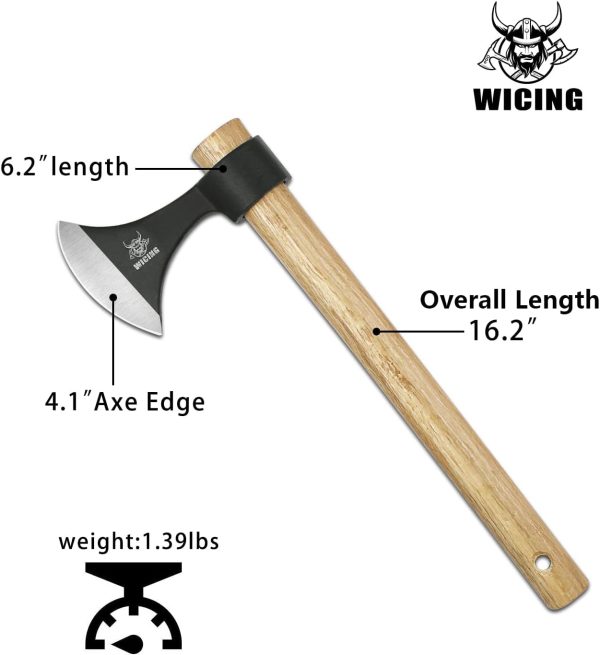 Throwing Axes, 16.2-inch Throwing Tomahawks High Carbon Steel & Wooden Handle, for Axe Throwing Recreation and Competition - Image 2
