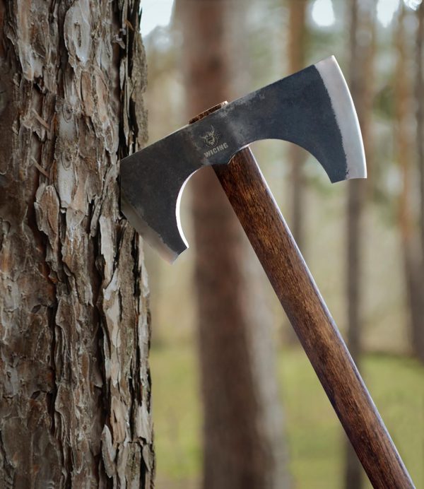 Splitting Axe, 23.6 Inch Double Bit Axe, Beech Handle with Leather Sheath, for Chopping, Splitting Wood or Axe Throwing - Image 5