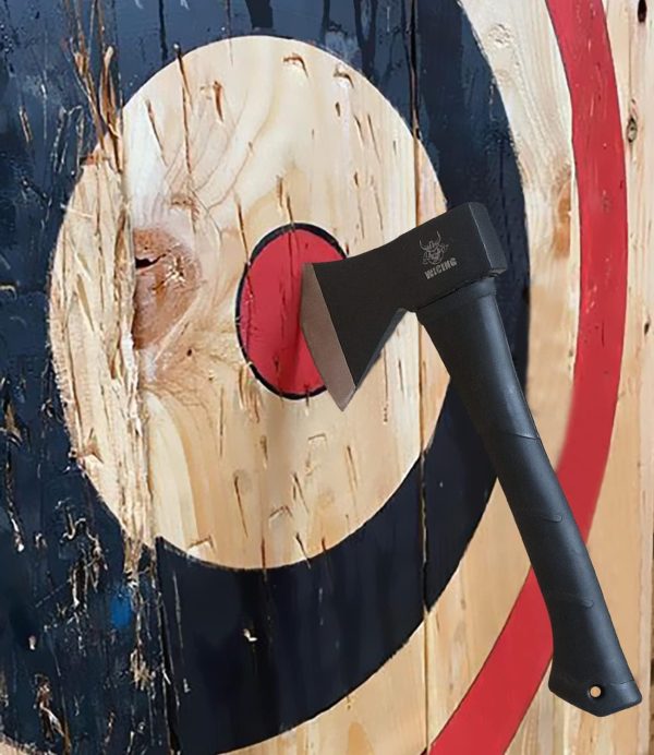 Throwing Axes and Tomahawks, 11.2 - inch Camping Hatchet Carbon Steel & Fiberglass Handle, with Anti-Slip & Shock Reduction for Axe Throwing, Camping, Kindling (3 Pack) - Image 3