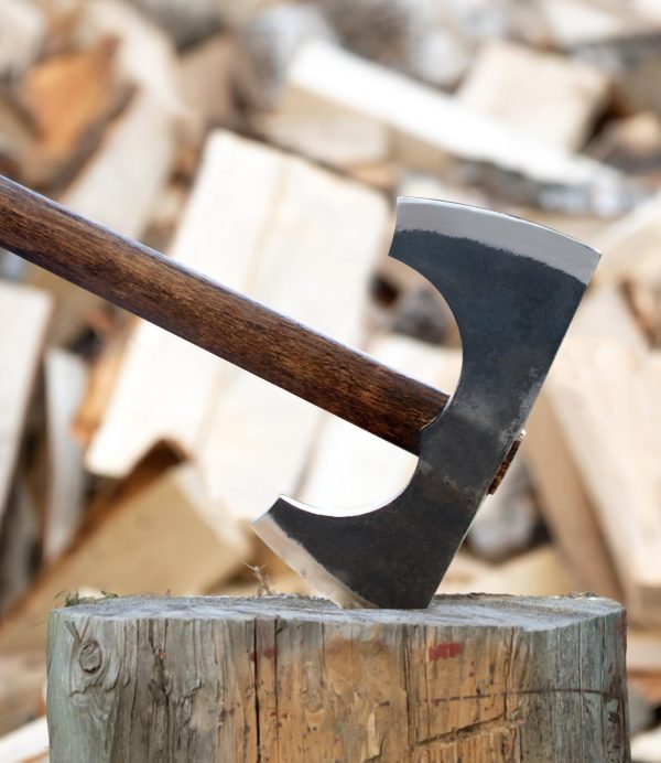 Splitting Axe, 23.6 Inch Double Bit Axe, Beech Handle with Leather Sheath, for Chopping, Splitting Wood or Axe Throwing - Image 4