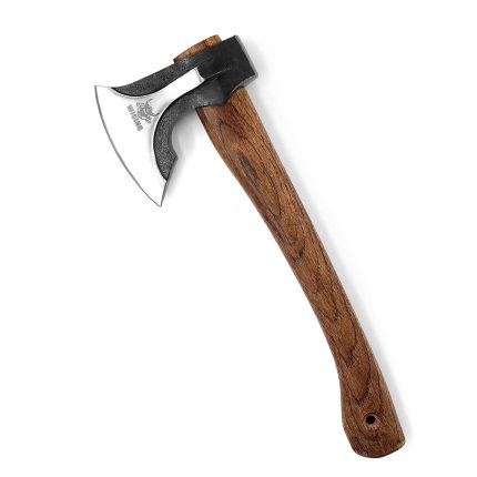 Camping Hatchet, 14.2-inch Splitting Axe with Leather Sheath, Chopping Axe 1065 High Manganese Steel and Hickory Handle